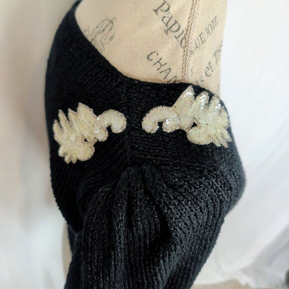 Vintage Melange II Knit Sweater Small Sequin Applique - Picture 2 of 8